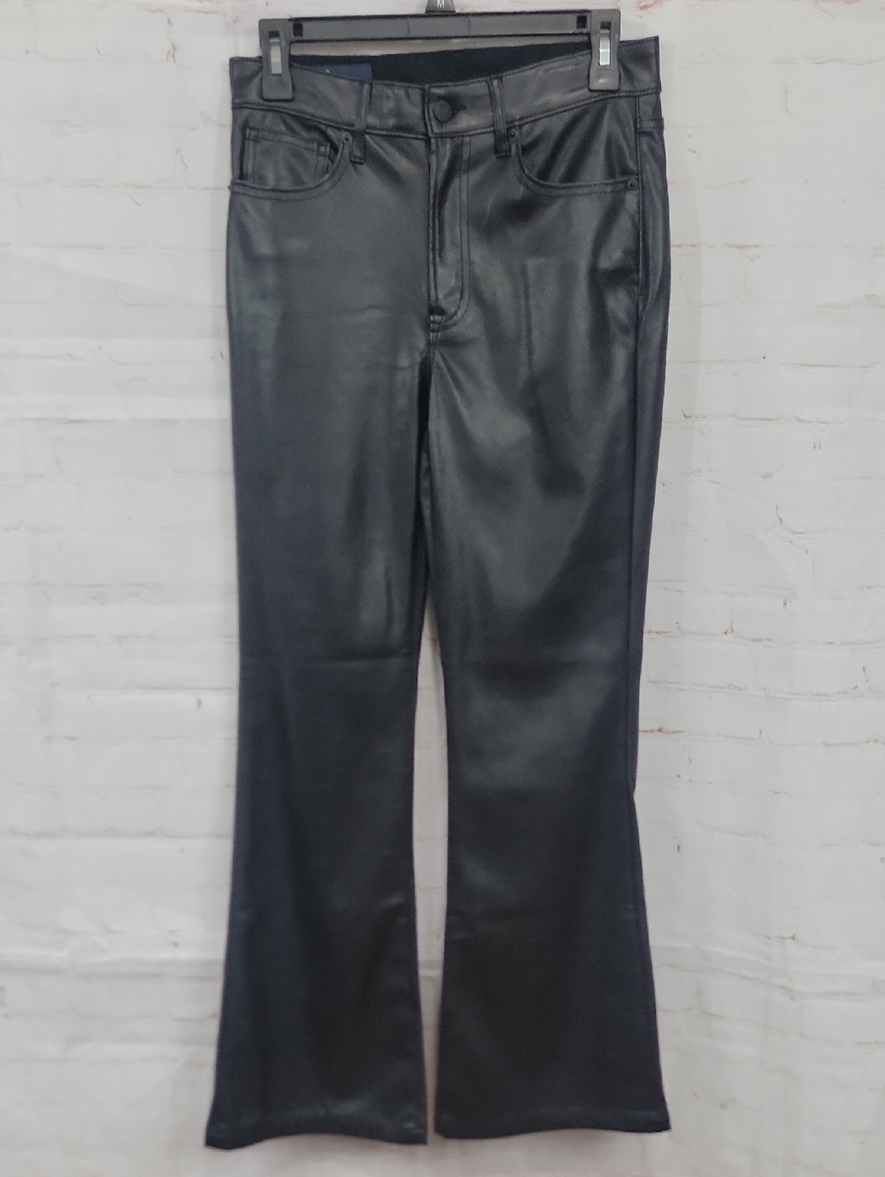 GAP Black Faux Leather Flare Jeans